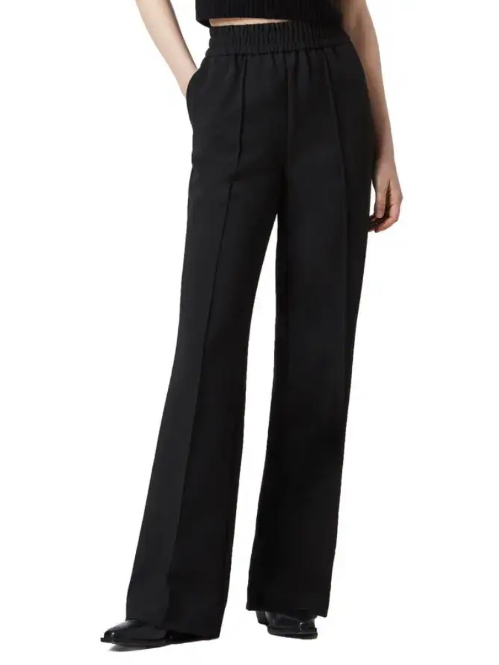 All Saints Millie Wide Leg Trousers Black 8
